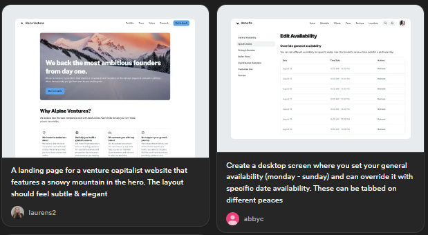 Galileo AI UI design examples