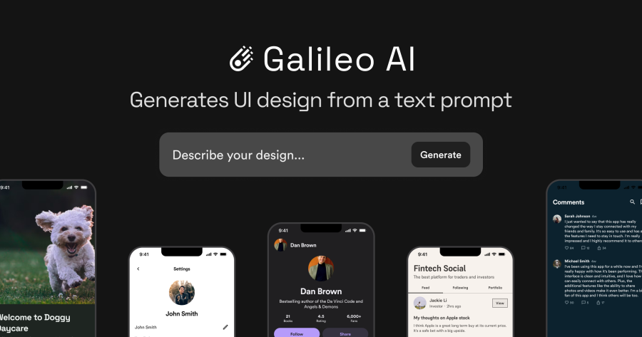Galileo AI UI design